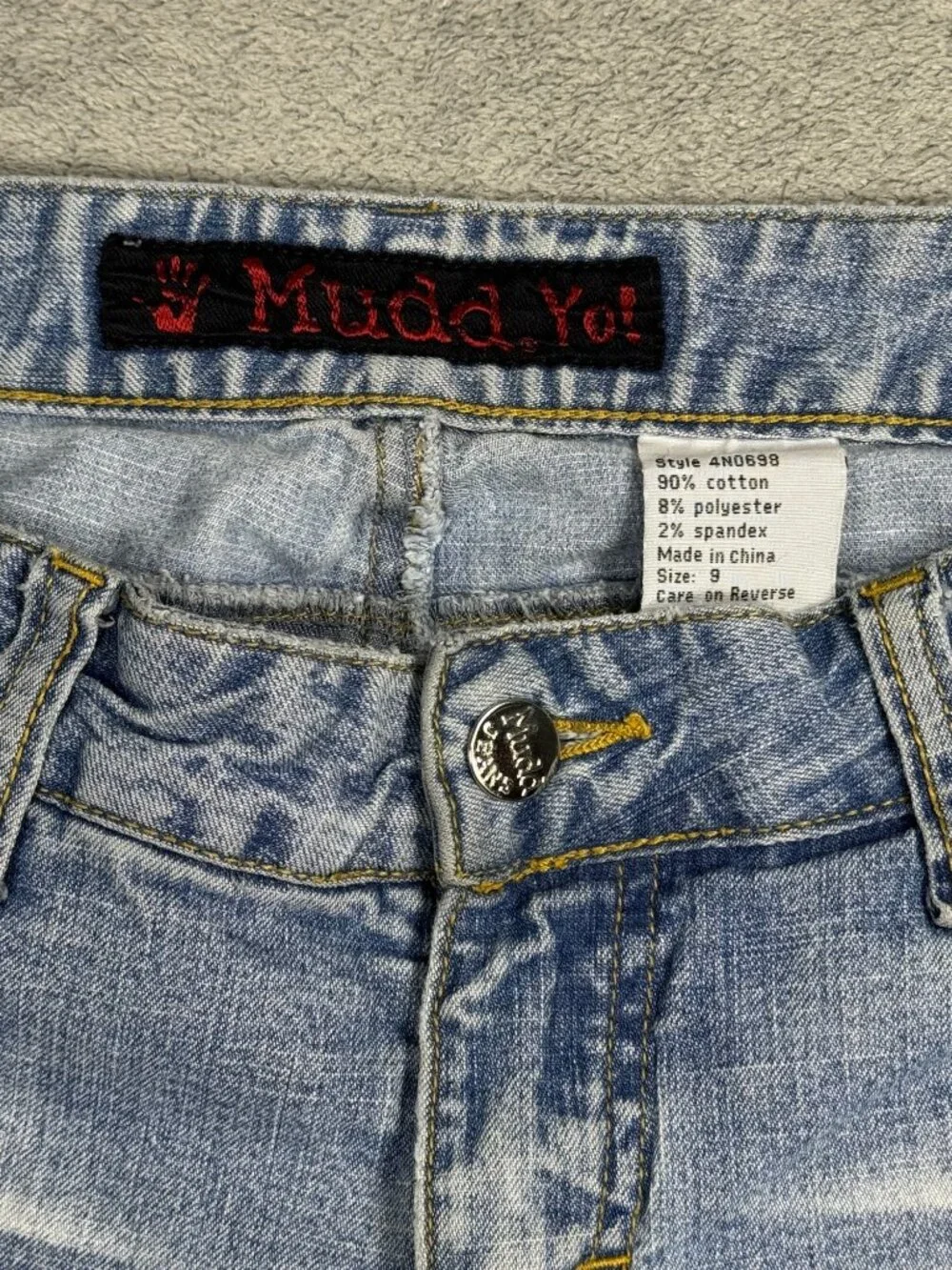 Y2k 2000s Mudd Light Wash Low Rise Bootcut Jeans Womens 9 Stretch Vintage Grunge